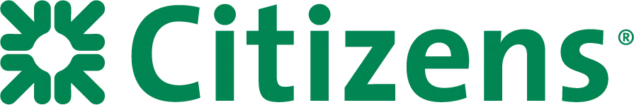 Citizens Bank logo with green text and a green geometric emblem on the left.